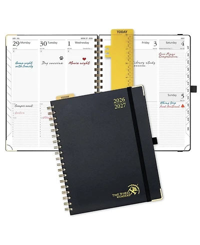 Gnuadz Pocket Calendar 2026-2027 Weekly Planner Hardcover Tabs Pen Loop