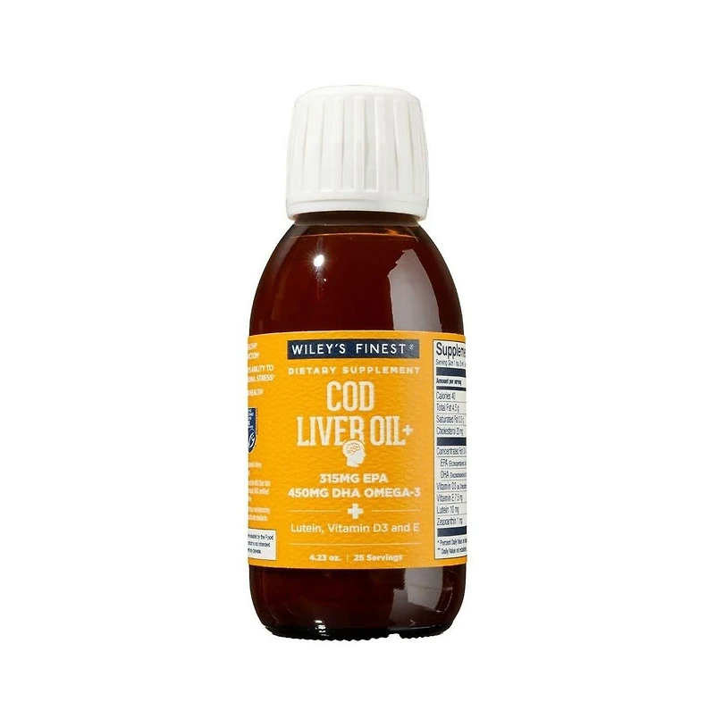 Wiley's Finest Cod Liver Oil - Orange Flavored Omega-3 Fish Oil Supplement