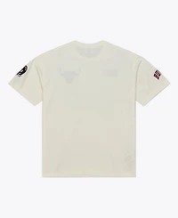 Mitchell & Ness Men's Cream Chicago Bulls Hardwood Classics Chainstitch Premium T-Shirt