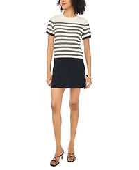 Vince Camuto Women's Cotton Striped Crewneck Sweater