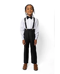 Peanut Butter Collection Toddler Boys Barn Wedding 4-Piece Shirt, Bowtie, Suspenders and Pants Set