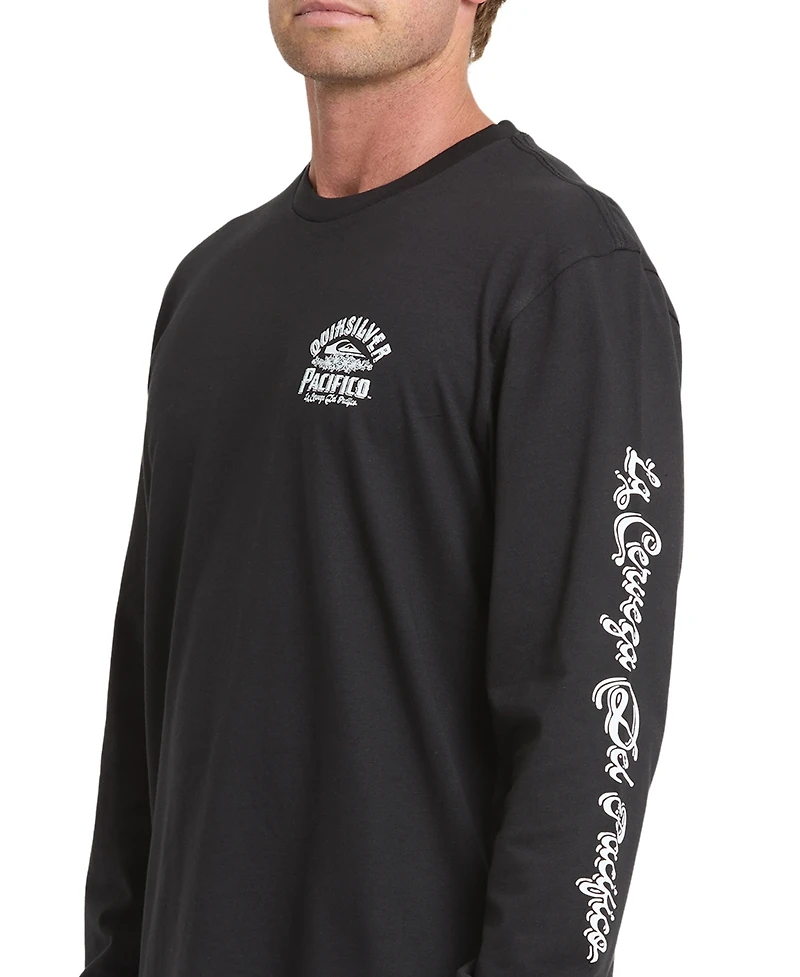 Quiksilver Men's Pacifico Signage Crewneck Long-Sleeve T-Shirt