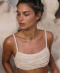 Ettika Gold-Plated Abalone Serpentina Choker Necklace