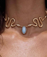 Ettika Gold-Plated Imitation Pearl Serpentina Choker Necklace