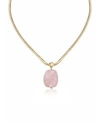 Ettika Gold-Plated Rose Pendant Snake Chain Necklace