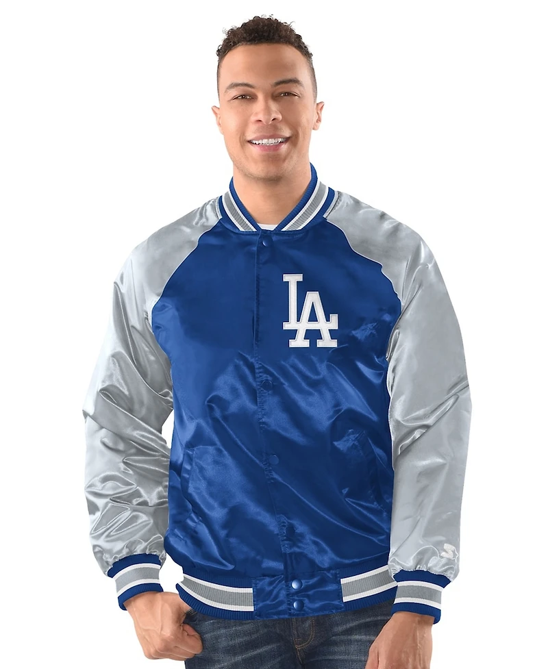 Starter Men's Royal/Gray Los Angeles Dodgers Raglan Blitz Varsity Jacket