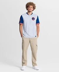 Fanatics Men's White/Royal Chicago Cubs Pinstripe Walk Off Shirt