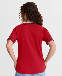 Fanatics Women's Red Cincinnati Reds Diva Race Ahead Raglan V-Neck T-Shirt