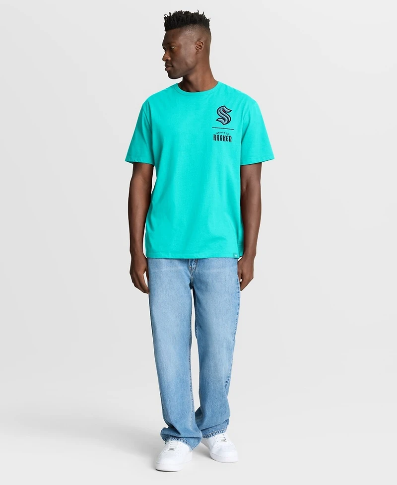 Fanatics Men's Light Blue Seattle Kraken Crash The Net Legacy T-Shirt