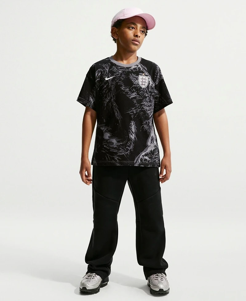 Nike Big Boys and Girls Gray England National Team Allover Print T-Shirt