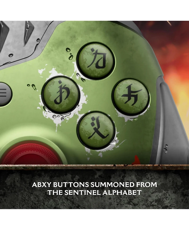 Xbox Kmd Accessory and Volcain Green Wireless and Doom Special Edition Controller