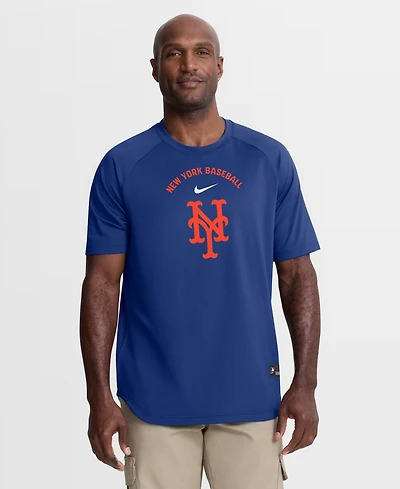 Nike Men's Royal New York Mets Authentic Collection Batting Practice Pre-Game Raglan Dri-fit T-Shirt
