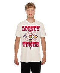 New Era Men's and Women's Cream Philadelphia Phillies Looney Tunes T-Shirt