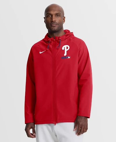 Nike Men's Red Philadelphia Phillies Authentic Collection Raglan Therma-fit Full-Zip Hooded Jacket