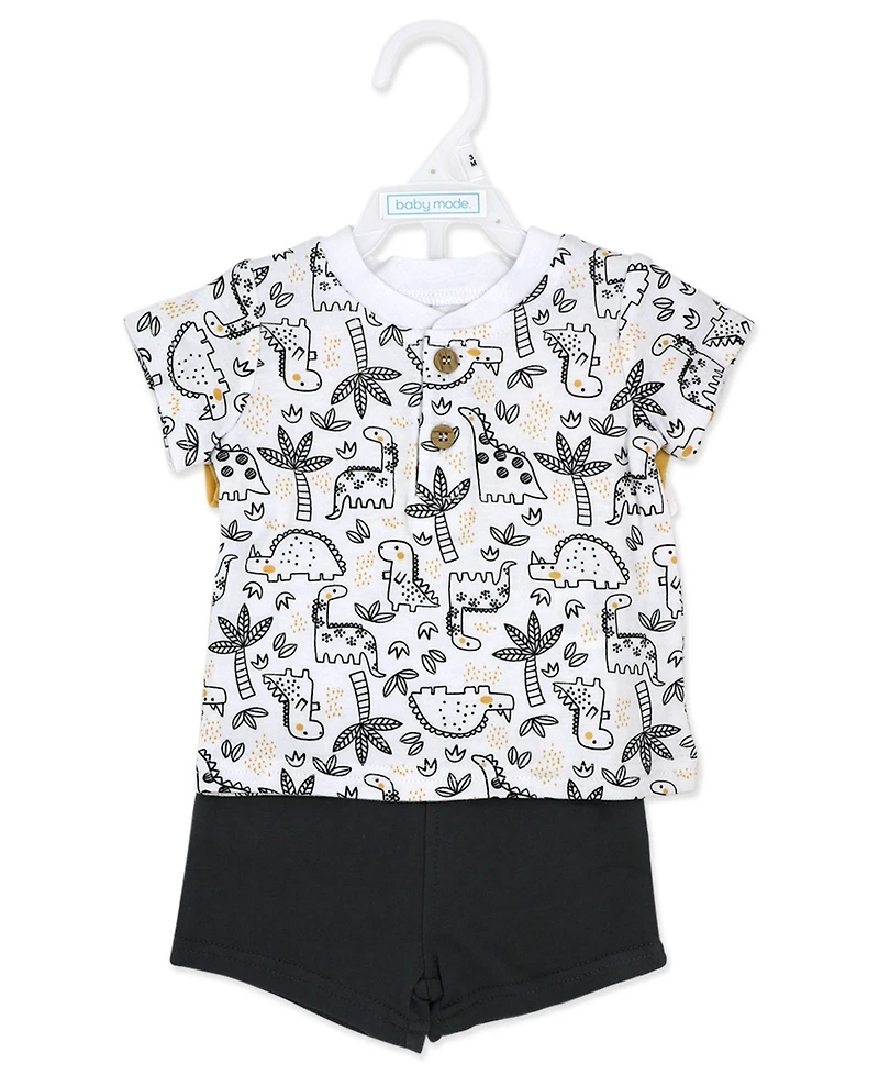 Baby Mode Boys' Short-Sleeve T-Shirt, Bodysuit and Shorts