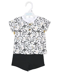 Baby Mode Boys' Short-Sleeve T-Shirt, Bodysuit and Shorts