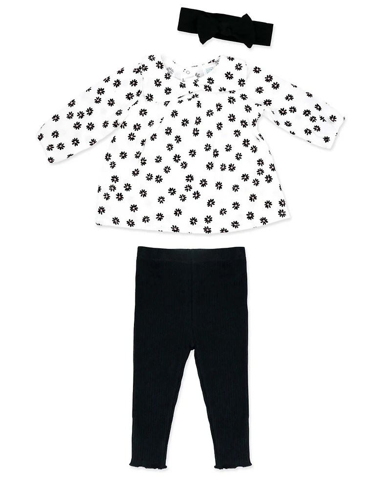 Baby Mode Girls' Long-Sleeve Top, Pant and Headband