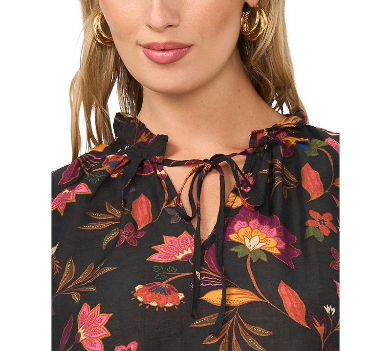 Vince Camuto Women's Ruffle V-Neck Peasant-Sleeve Top