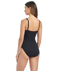 Bleu by Rod Beattie Women's Pull-On V-Neck One-Piece Swimsuit
