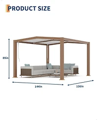 gaomon Louvered Pergola - Outdoor Pergolas with Adjustable Louvered Roof, Reinforced Aluminum Frame, Integrated Drainage System