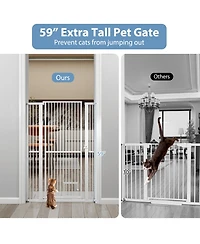 Cozito 59 in Extra Tall Pet Gate Heavy-Duty Metal Cat Gate with Wide Opening