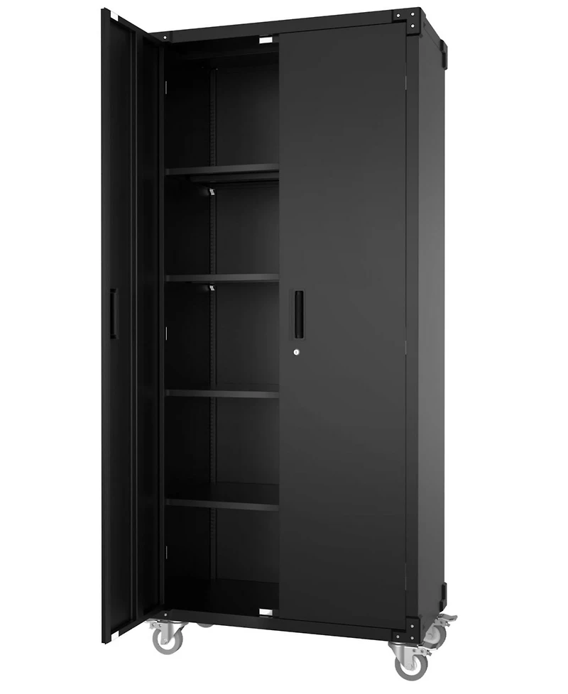 gaomon 71 Inch Storage Metal Cabinet with 4 Shelves, Adjustable Feet and Lock for Pantry Garage Craft Bedroom Office Shop