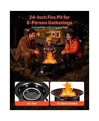 Cozito Propane Fire Pit, 24 inches 53000 Btu Portable Gas Fire Pit with Grill Grate
