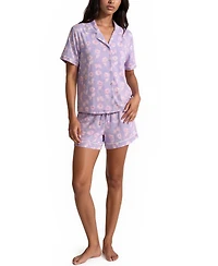 Vera Bradley Women's Mix Match Notch Neck Top and Mid-Rise Shorts, 3-Piece set