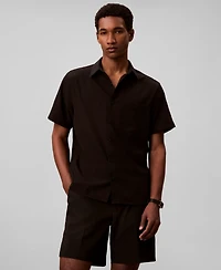 Calvin Klein Men's Straight Seersucker Elastic 7" Shorts
