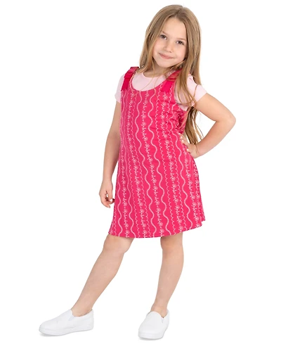 Rare Editions Girls' 2T-6X Short-Sleeve Top and Jumper, 2-Piece Set