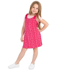 Rare Editions Girls' 2T-6X Short-Sleeve Top and Jumper, 2-Piece Set