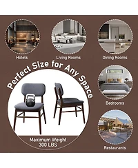 Rainsken Modern Dining Chairs Set of 2, Rubberwood Frame Upholstered Chair, for Living Room