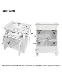 Sillysis Bathroom Vanity with Sink, Freestanding Modern Cabinet, Tip-Out Drawer, Adjustable Shelf for Small Spaces