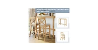 Flynama Farmhouse 48" Bar Height Dining Set with 2 Stools for Small Nook