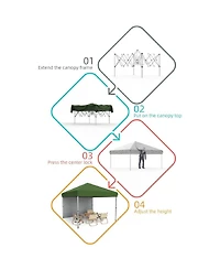 gaomon Outdoor Pop Up Canopy Tent with 1 Removable Sidewall