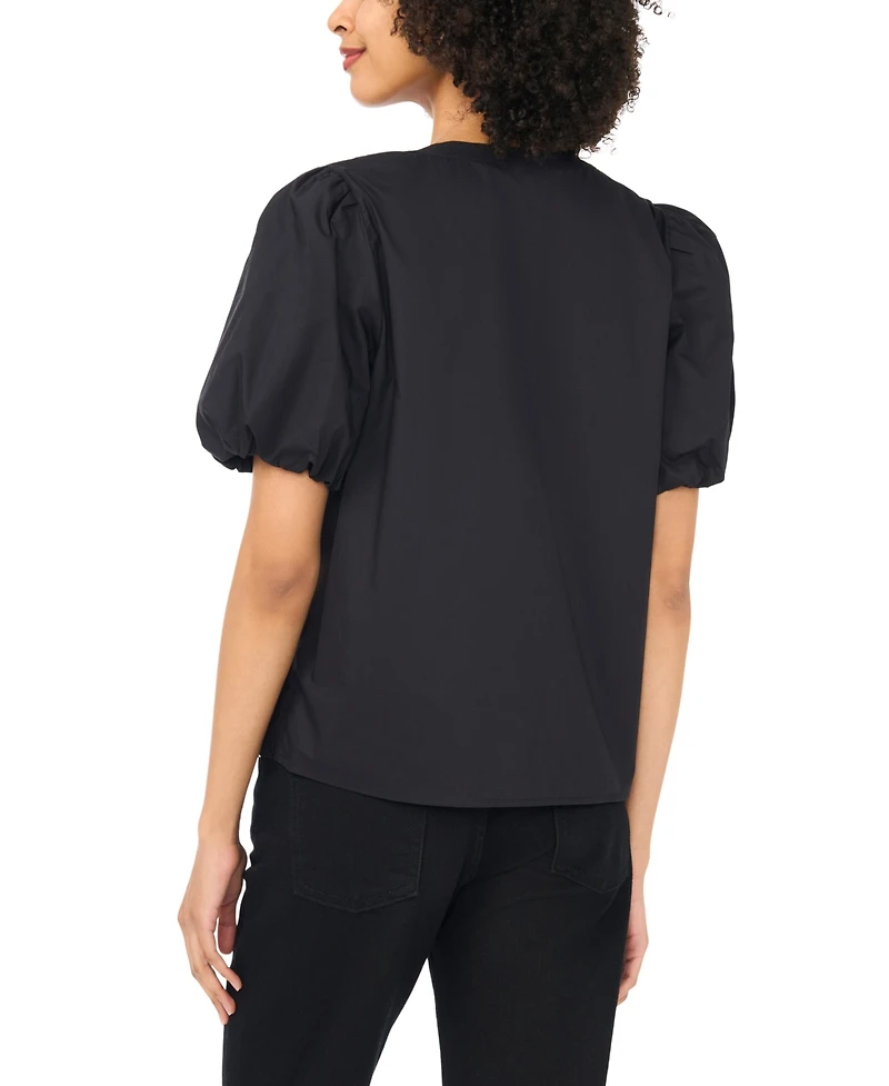 Vince Camuto Women's Organdy Short-Sleeve Puff Blouse