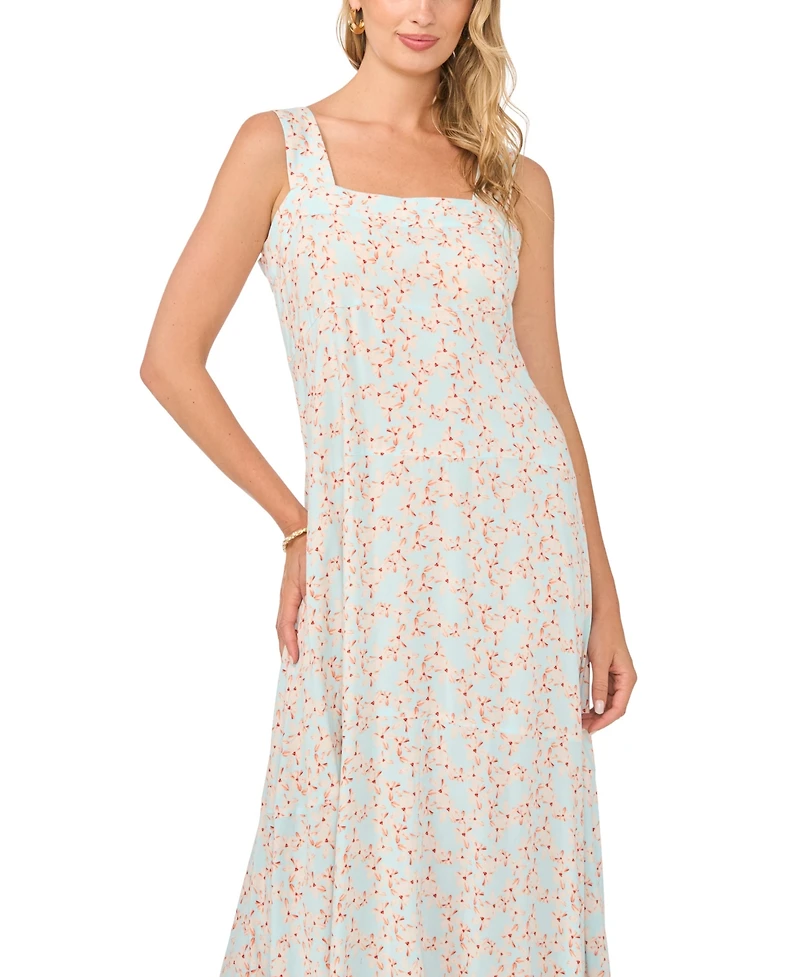Vince Camuto Women's Thick Strap Square Neck Maxi Dress
