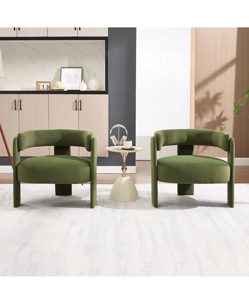 Streamdale Furniture Mid-Century Modern Velvet Accent Chair for Living Room and Bedroom