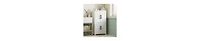 Busdays Bathroom Floor Storage Cabinet Farmhouse Style with 4 Doors and Adjustable Shelf