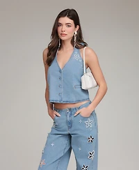 Avec Les Filles Women's Halter V-Neck Vest