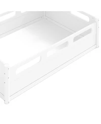 Streamdale Furniture Full Size Platform Bed with Guardrails, Low Profile, No Box Spring Needed