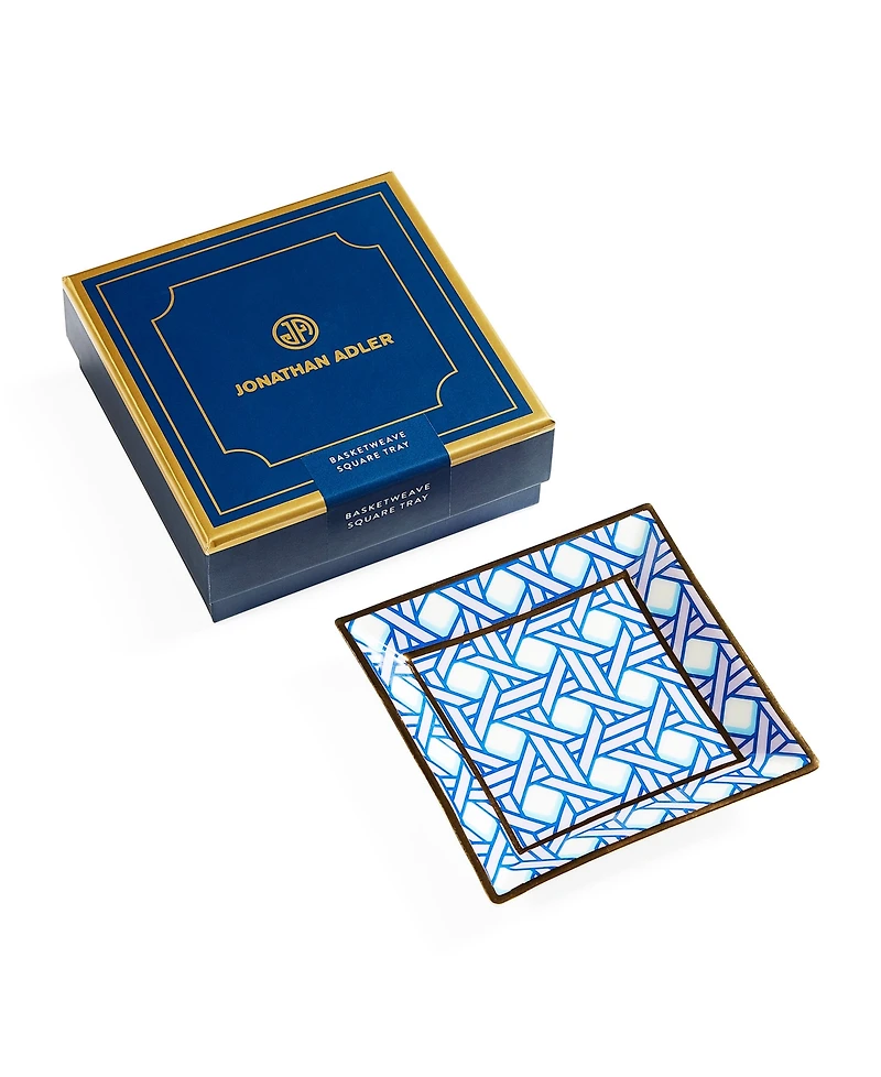 Jonathan Adler Basketweave Pattern 4.5" Square Tray