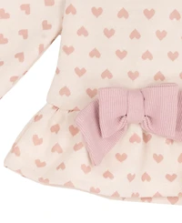 Rare Editions Baby Girls' Heart Double Knit Top and Rib Legging, 2-Piece Set