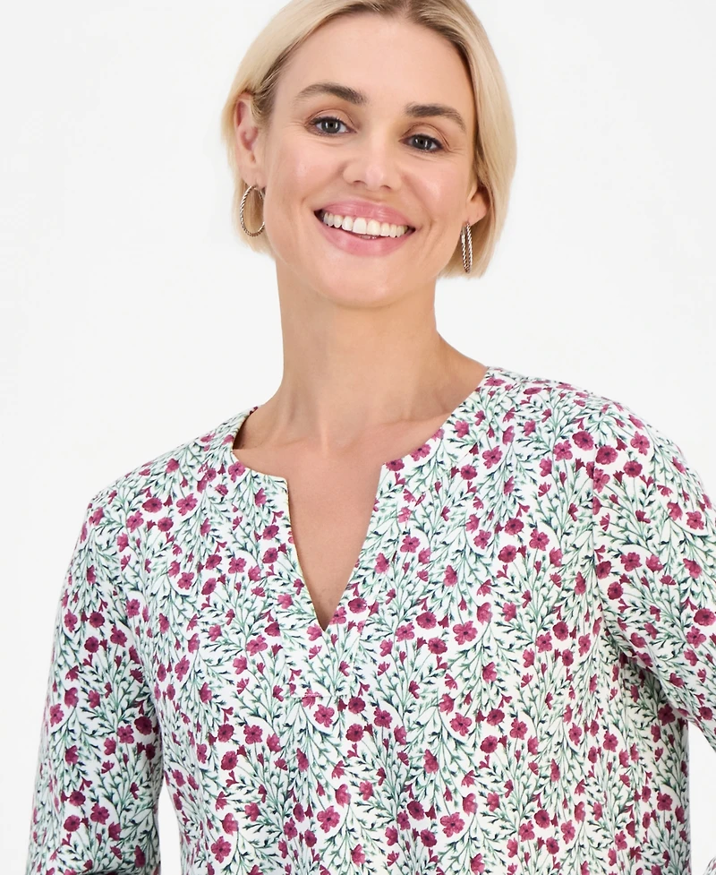 Style & Co Petite Split-Neck Tunic, Macy's Exclusive