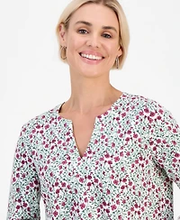 Style & Co Petite Split-Neck Tunic, Macy's Exclusive