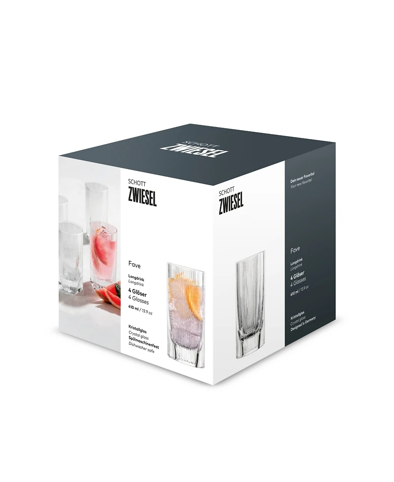 Zwiesel Glas Fave Longdrink Glasses, Set of 4