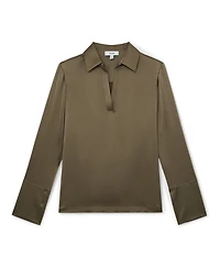 Reiss Women's Silk Open-Collar Blouse