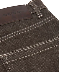 Reiss Women's Barrel-Leg Topstitched Jeans