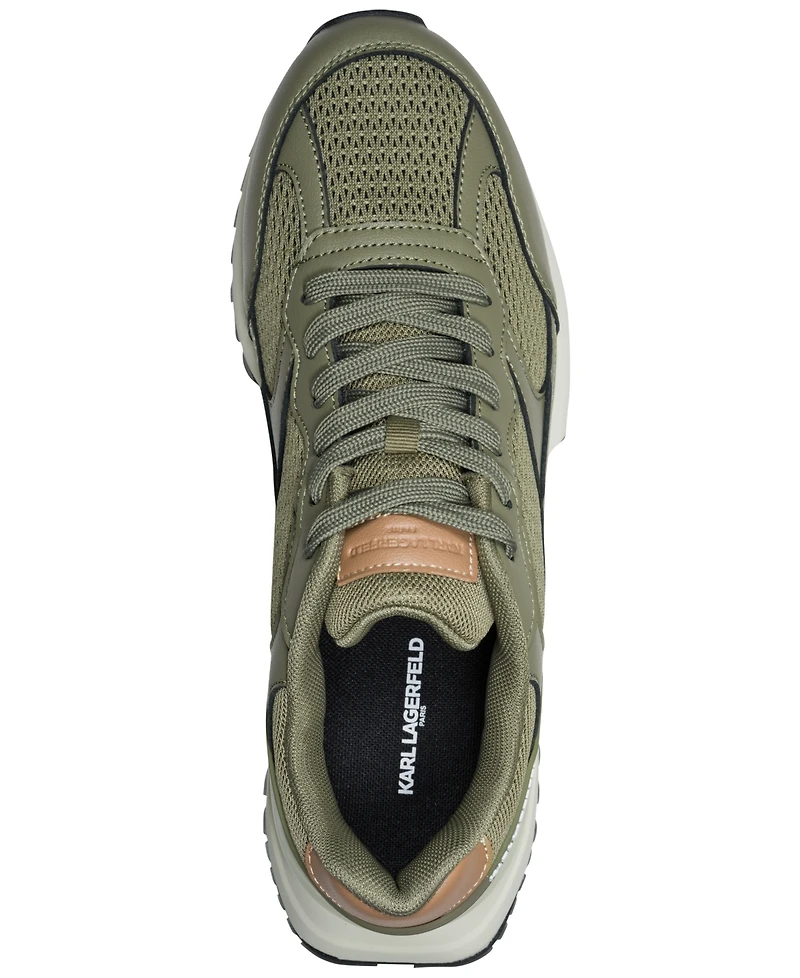 Karl Lagerfeld Men's Clovis Mixed-Media Lace-Up Runner Sneakers