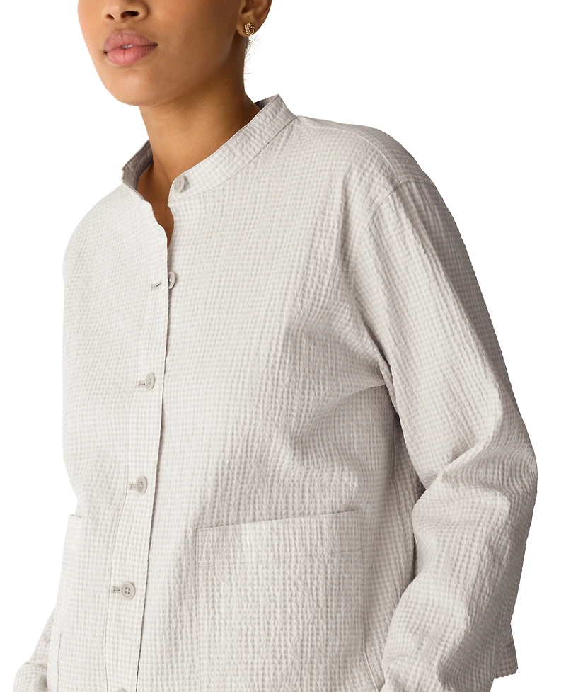 Eileen Fisher Women's Mandarin Collar Shirt Jacket, Regular and Plus